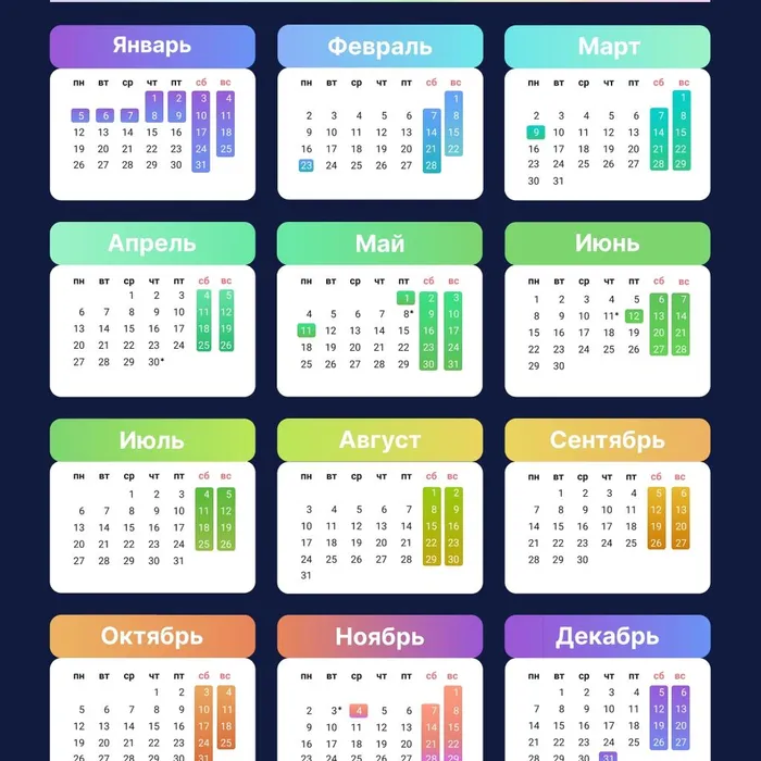 📆 Удобно и понятно!  Сохраняйте производственный календарь на 2026 год 📌